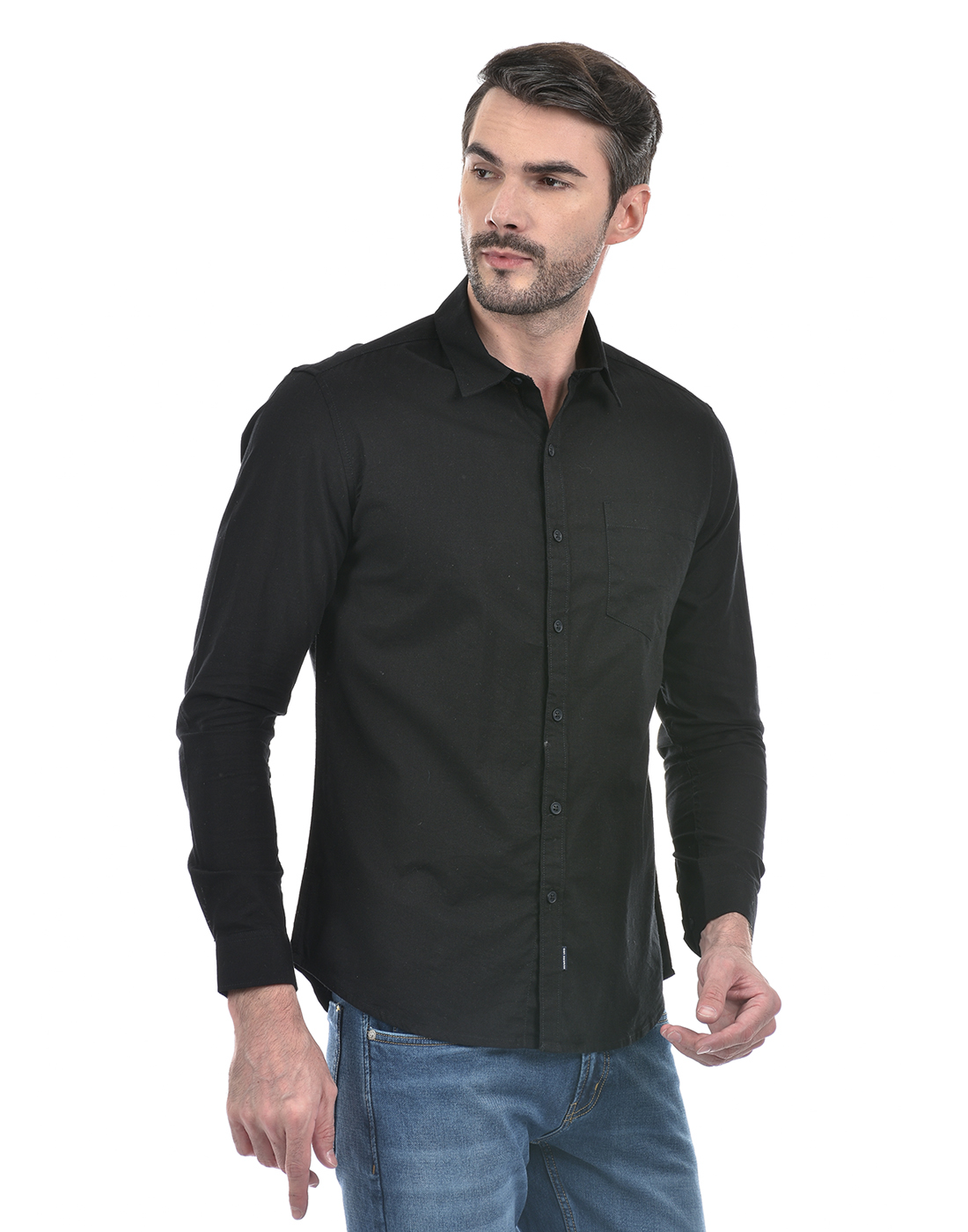 Numero Uno Men Solid Black Shirt